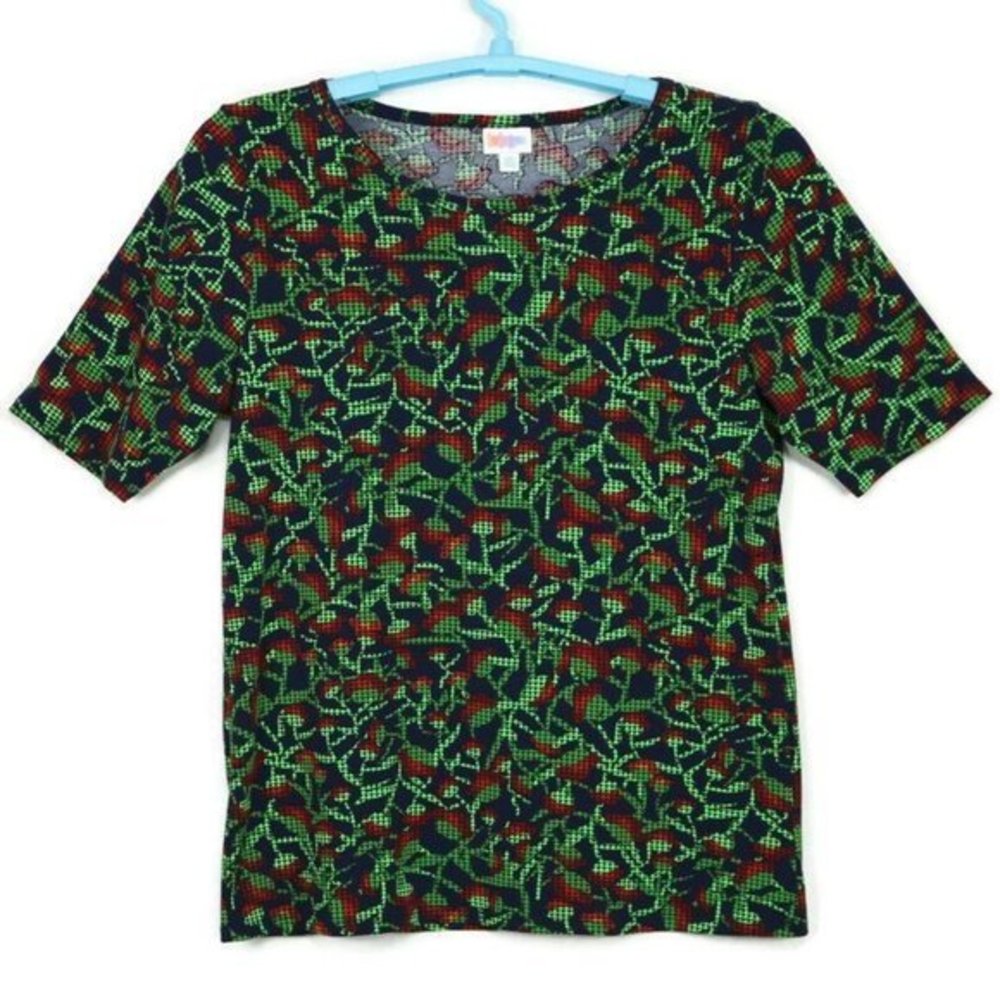 LuLaRoe Gigi Shirt T-Shirt‎ Top Blouse Blue Green Red Floral 2XL
